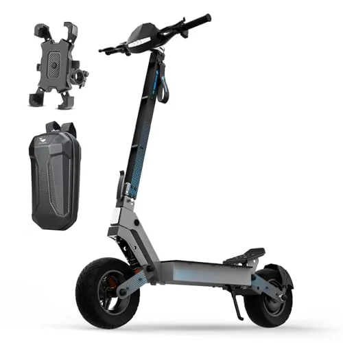HONEYWHALE H4 Scooter Eléctrico para Adultos, 2400W-MAX Motor, 70KM/H Velocidad, 75KM Autonomía, Batería 20.8AH, Patinete Eléctrico Plegable con Pantalla Táctil Inteligente, Modo Crucero, 11 Pulgadas