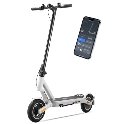 Pop Shope P5 Scooter Eléctrico Adulto, 500W Motor-MAX, Velocidad 30KM/H-MAX, 25km con Una Marga Completa, Patin Electrico Plegable con App, Frenos Dobles y Suspensión con Basculante