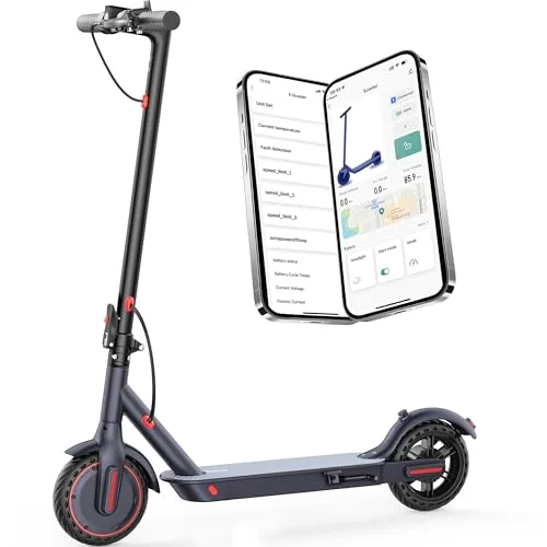 Qlaway - Patinete E de 8.5 pulgadas para adultos de 19 MPH y 350 W, batería de 187.2 WH, scooter motorizado de hasta 15 millas, plegable, rodamiento de 270 libras/control de aplicación